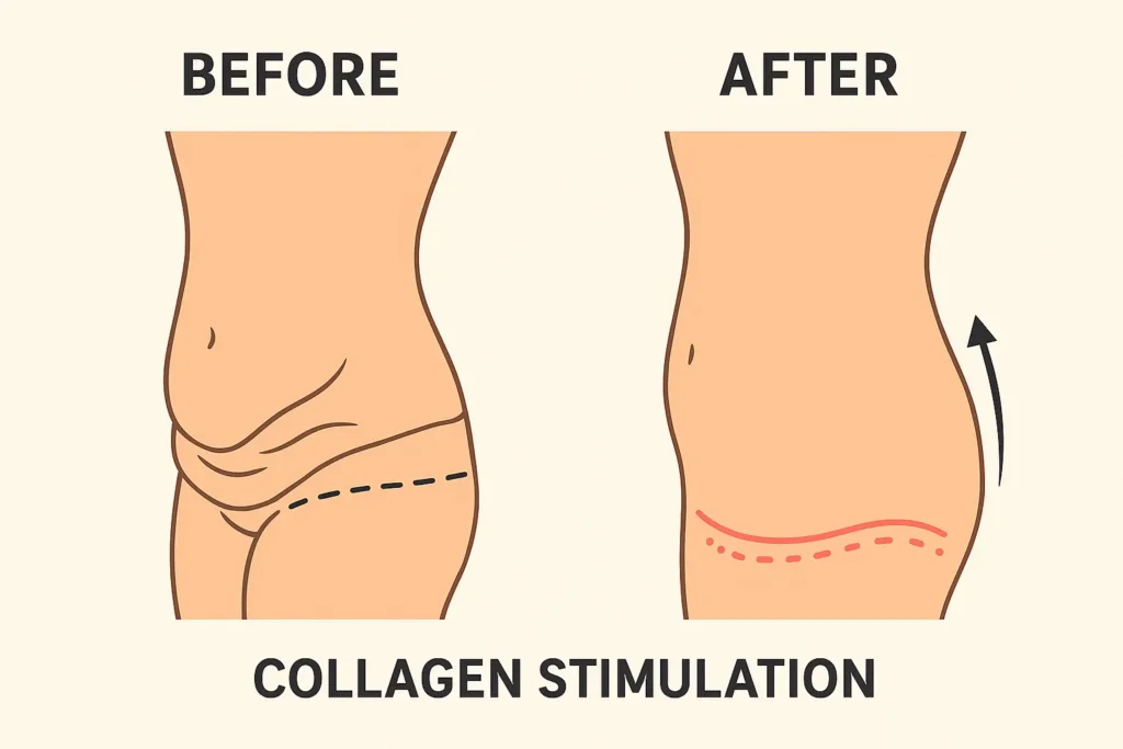 Before and after results for sagging skin after weight loss injections London